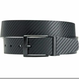 NIKE MENS CARBON FIBER TEXTURE REVERSIBLE BELT BLK/BLK